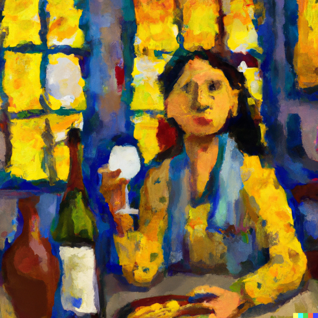 wine at cafe